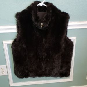 Faux mink vest